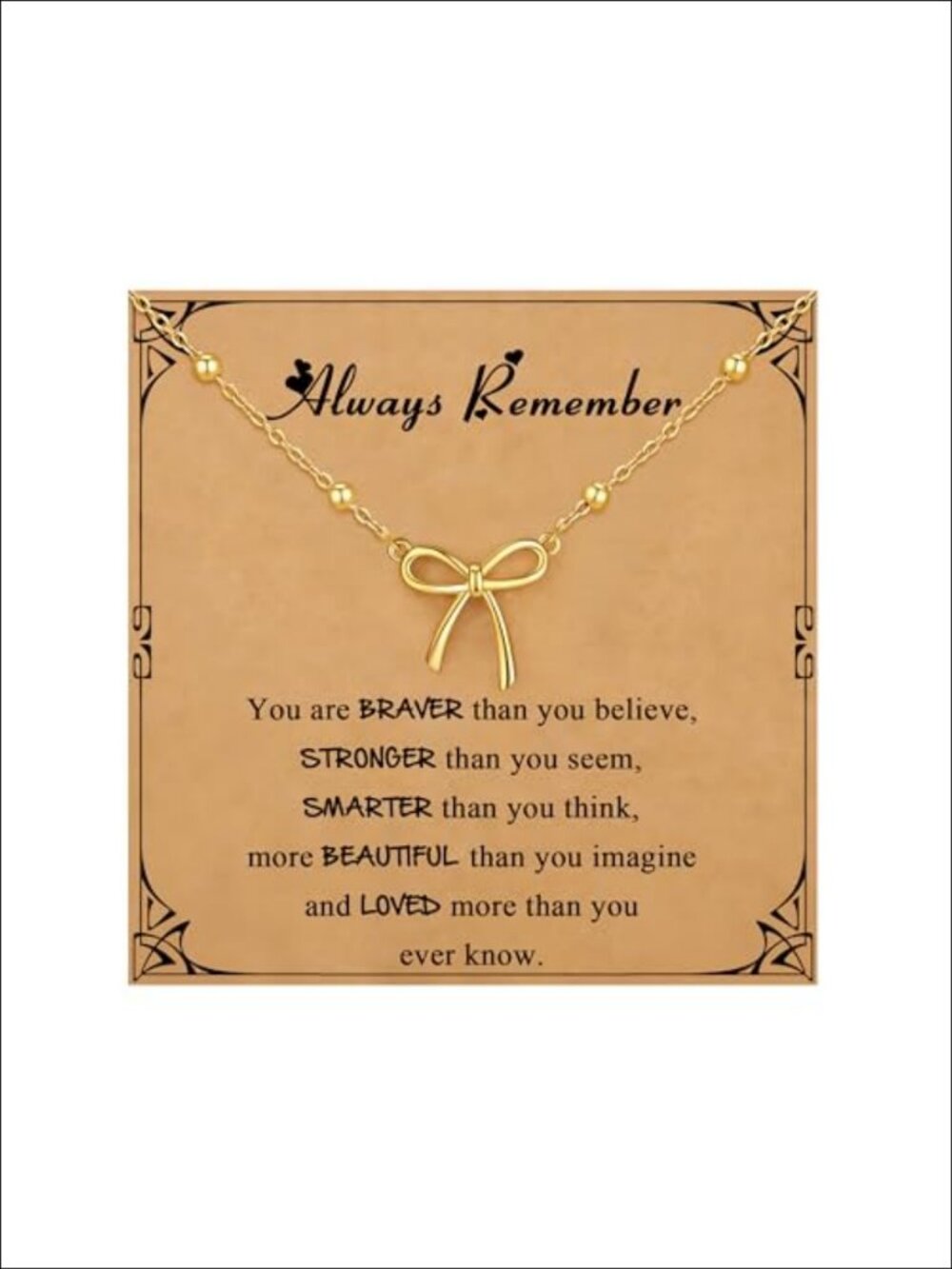 18K Gold Plated Bow Necklace Adjustable 16+2in Lobster Clasp Gift for Teens